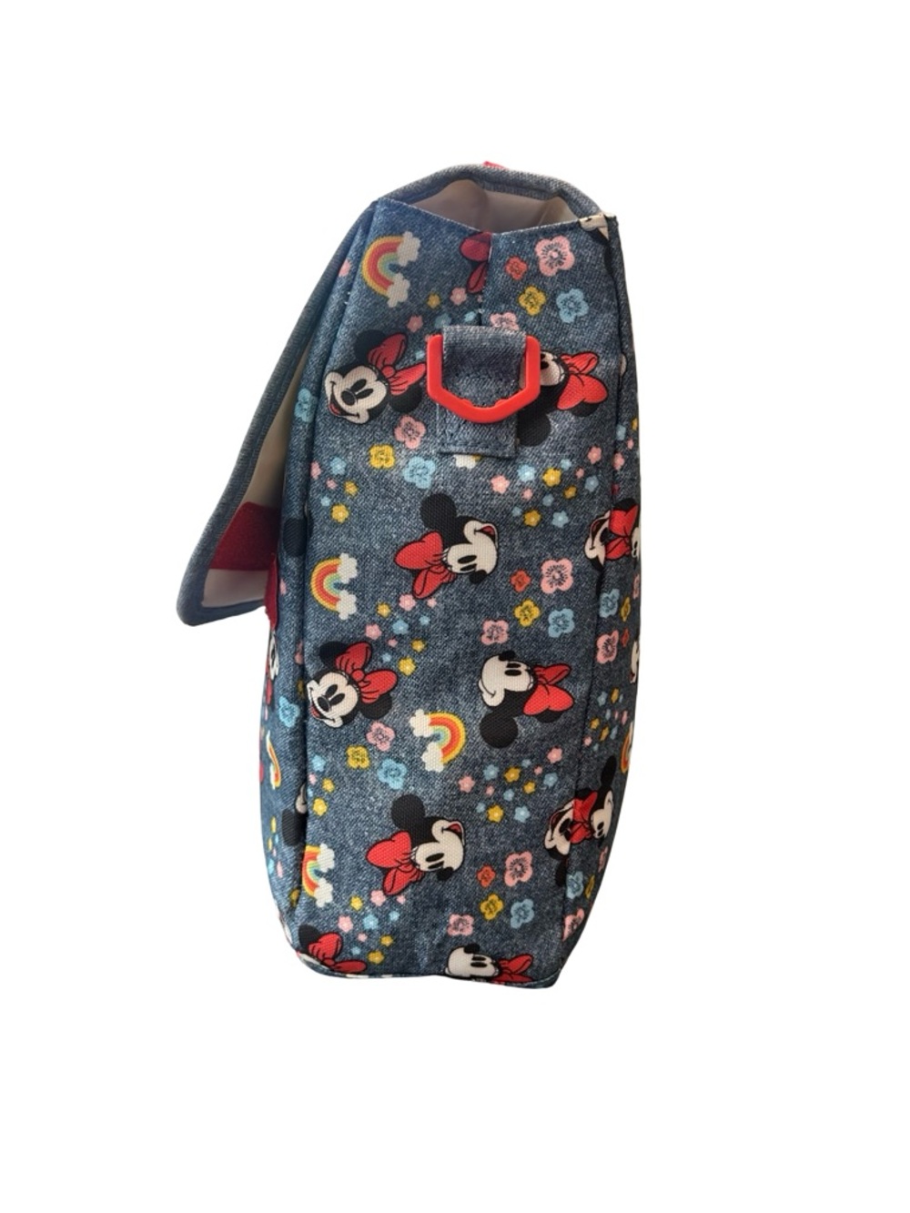 Disney Minnie Mouse print, denim & red bow removable strap insulated lunch bag - Picture 3 of 8
